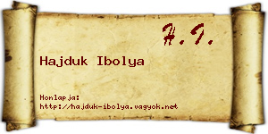 Hajduk Ibolya névjegykártya